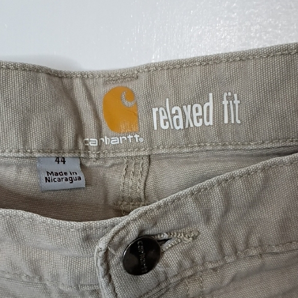 Carhartt Men's Khaki Flat Front Shorts Workwear Size 44 - Picture 2 of 11